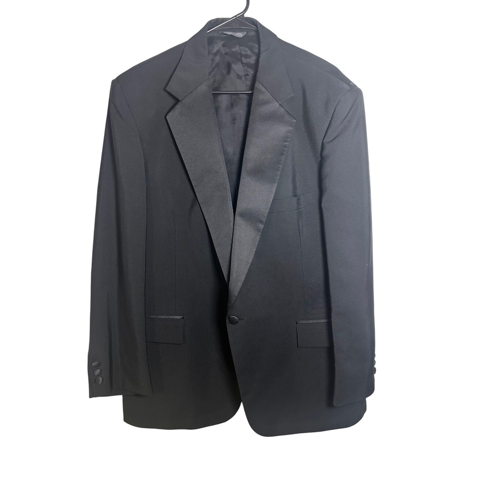 After Six Todays Man Mens 46R Black Peak Lapel Tuxedo Blazer Dinner Jacket USA
